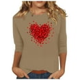 thumbnail image 2 of CFLVAEK T-Shirts Graphiques Mignons avec Cœur pour Femmes Grande Taille T-Shirts de la Saint-Valentin Décontractés à Manches Courtes T-Shirts Amples à Col Rond Hauts TTG, 2 of 4