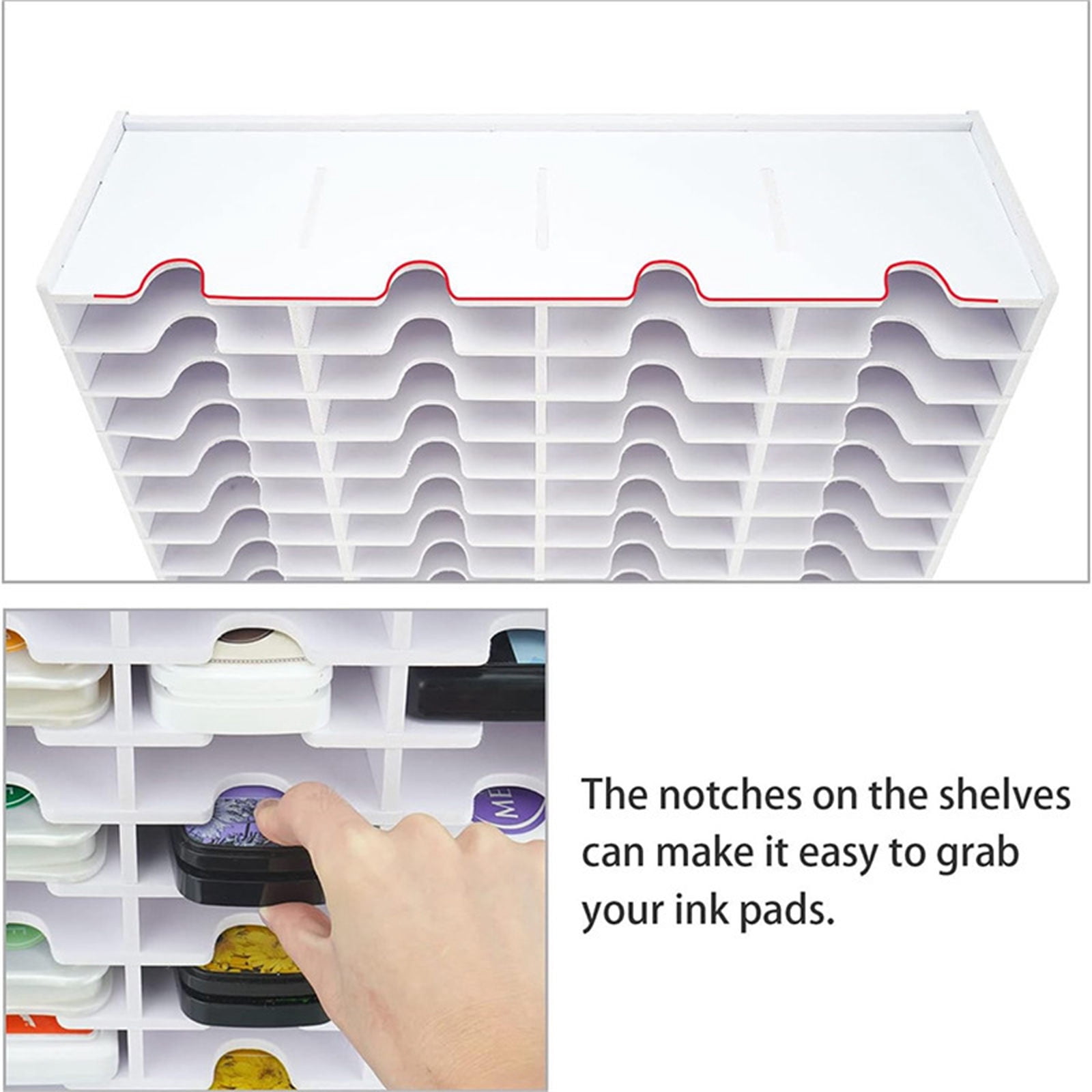 Multifunctional 18/36/51/60 Grids Inkpad Organizers for Craft Wall or Desk Storage with Stainless Steel Hook Designs