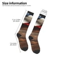 thumbnail image 2 of Goofa Rustic American Flag Wood Pattern Adult Stockings, Color-Block Knee High Socks, Comfortable and Breathable, Soft and Stretchable, Sports, and Decoration, 2 of 5