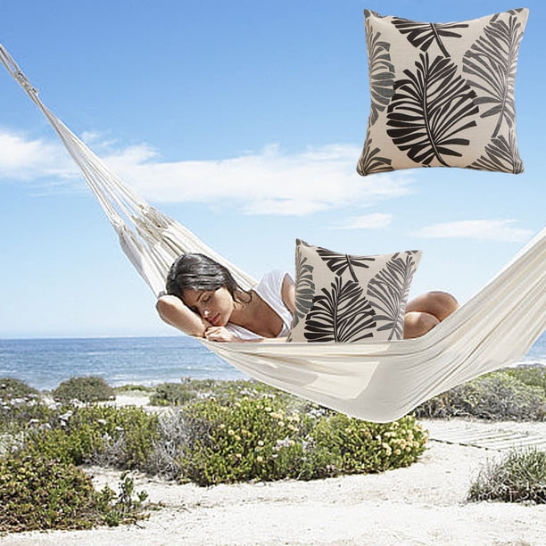 Funda de almohada de hoja de palma 45x45cm - Tela de terciopelo, suave y transpirable, funda lavable para sofá o cama, gris café verde naranja