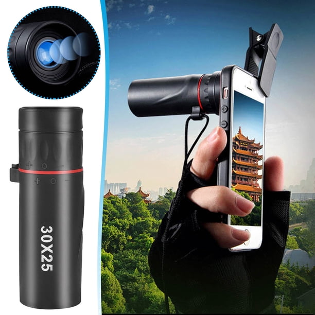 Telescopio monocular de alta potencia Mini | Compatible con teléfonos móviles | Óptica de alta definición | Uso en exteriores con poca luz | Lente con recubrimiento verde | Enfoque del ocular | 1