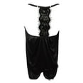 thumbnail image 6 of Zpanxa Pajamas for Women Women Sleepwear Sleeveless Strap Nightwear Lace Trim Satin Cami Top Pajama Sets Black XL, 6 of 7
