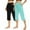 Mint Green, variant on Timegard Capri Pants for Women 2pc Straight Leg High Waist Comfy Casual Cropped Pants Solid Color
