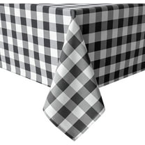 60 x 102 Inch Checkered Tablecloth Rectangle - Stain Resistant, Spillproof and Washable Gingham Table Cloth for Outdoor Picnic, Kitchen and Holiday Dinner, Black and White