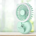 thumbnail image 3 of Mini clip de ventilador cuello colgante con luz ajustable de la escuela plegable gimnasio recargable deportes de deportes accesorios de pesca de camping verde Noticed HA012664-02B, 3 of 7