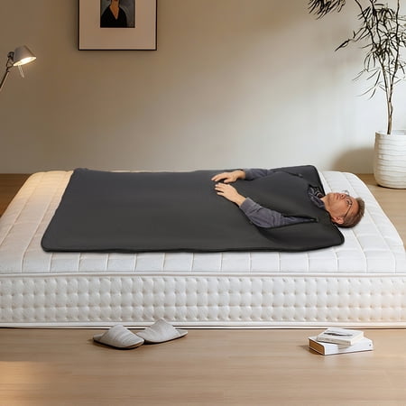 Portable Sauna Blanket with Controller, Far Infrared Sauna Mat 500W Adjustable Temp (95°-167°F), 5-60 Min Timer, Foldable Full Body for Relaxation at Home, Gym (Black)
