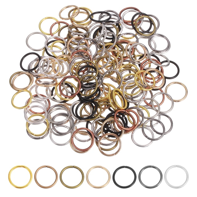 Uxcell 200 Pcs Anillas de Salto Abiertas, Anillo de Metal Dividido de 16mm, Conector de Anillo de 1.5mm de Grosor para Hacer Joyería DIY, Collares, Pulseras, Aretes, Manualidades, Color Mezclado