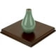 thumbnail image 1 of Base cuadrada de madera color marrón coco, 6,79 x 6,79 x 0,7 cm. Base de madera MDF con borde moldurado, ideal para exhibir gemas y joyas., 1 of 9