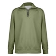 thumbnail image 5 of Qwertyu Quarter Zip Mock Neck Sweatshirt for Men Plus Size Quilted Knit Oversized Sweatshirt Big and Tall Casual Sweatshirts Army Green 5XL, 5 of 6