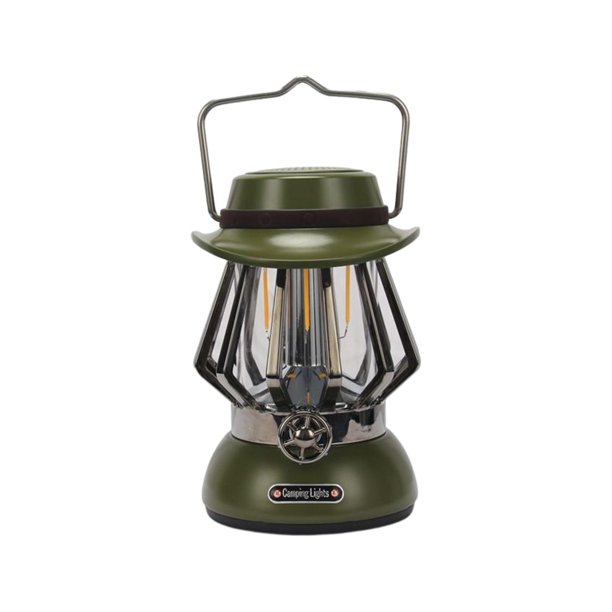 Luz de linterna alimentada portátil, colgante recargable para tienda de campaña de emergencia Verde mayimx Lámpara de noche colgante de calle