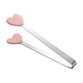 thumbnail image 3 of Stainless Steel Mini Tongs for Ice Cubes, Candy & Snacks | Silicone Antiskid Grip | Pink Color | 1-Pack, 3 of 7