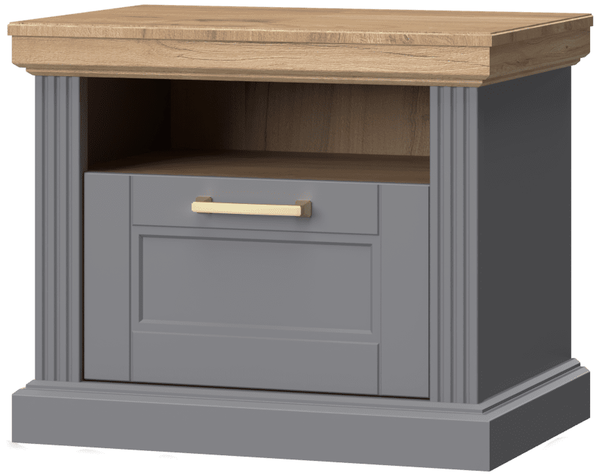 Tara One Drawer Nightstand in Gray