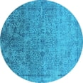 thumbnail image 1 of Ahgly Company Indoor Round Oriental Light Blue Industrial Area Rugs, 8' Round, 1 of 4