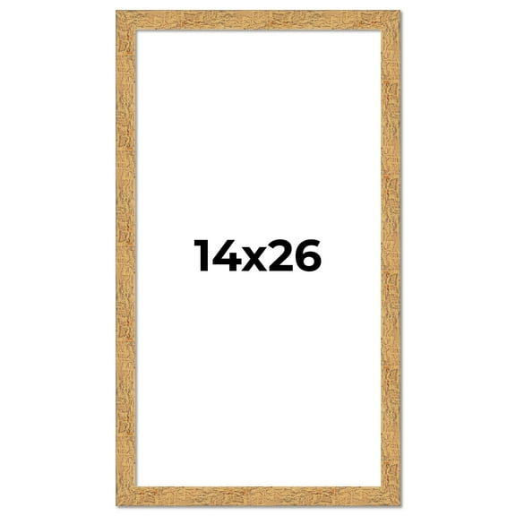 14x26 Frame Beige Real Wood Picture Frame Width 1.25 inches | Interior Frame Depth 0.5 inches |