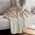 thumbnail image 3 of Brown Eucalyptus Leaves Blanket Soft Cozy Warm Throw Blanket for Couch, Plush Fuzzy Flannel Fleece Blankets for Sofa, Spring Leaves Plants Country Beige Bed Blankets Gifts for Men, 50"x80", 3 of 9
