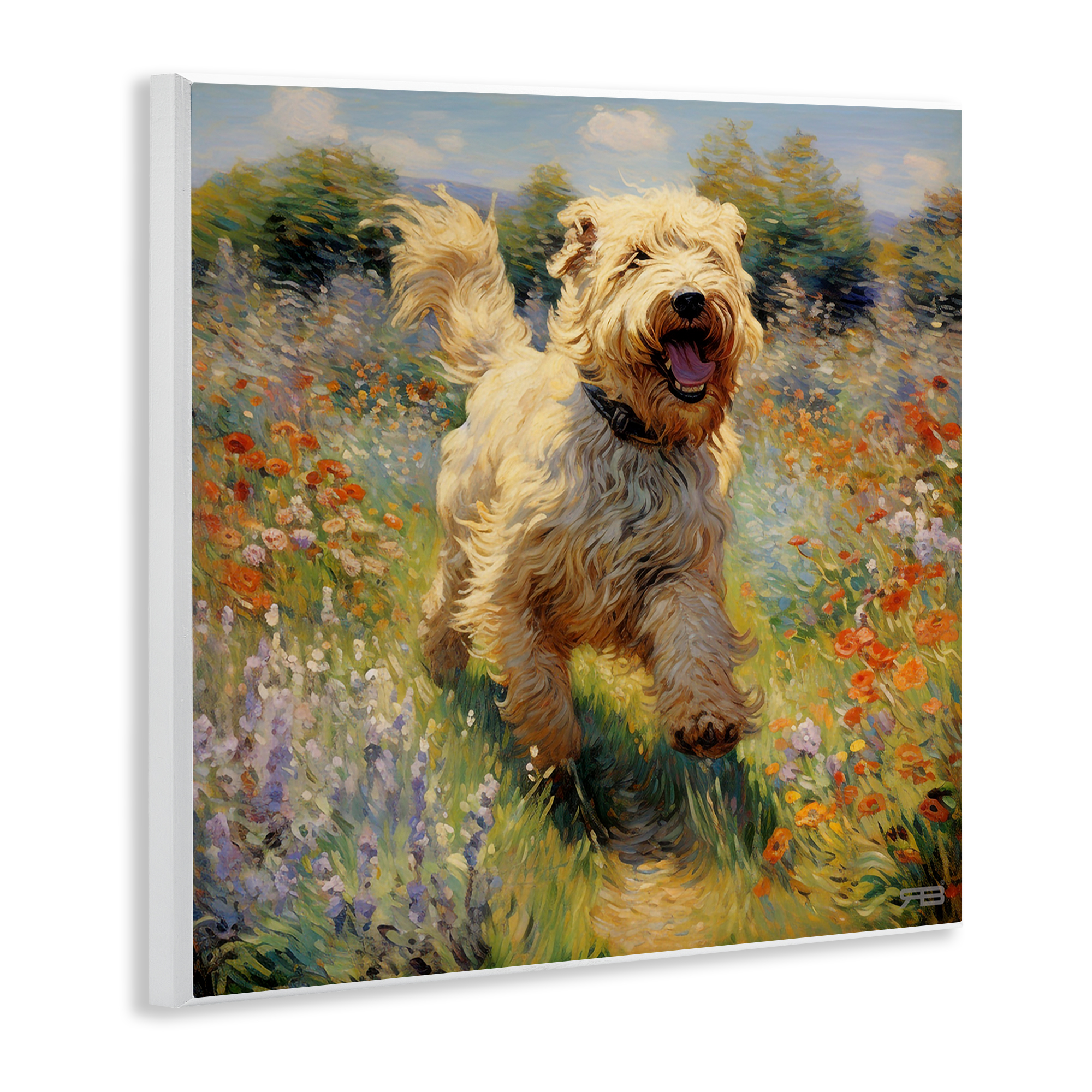 Stupell Industries Happy Running Terrier Dog Animals & Insects Painting Unframed Art Print Wall Art, 12 x 12