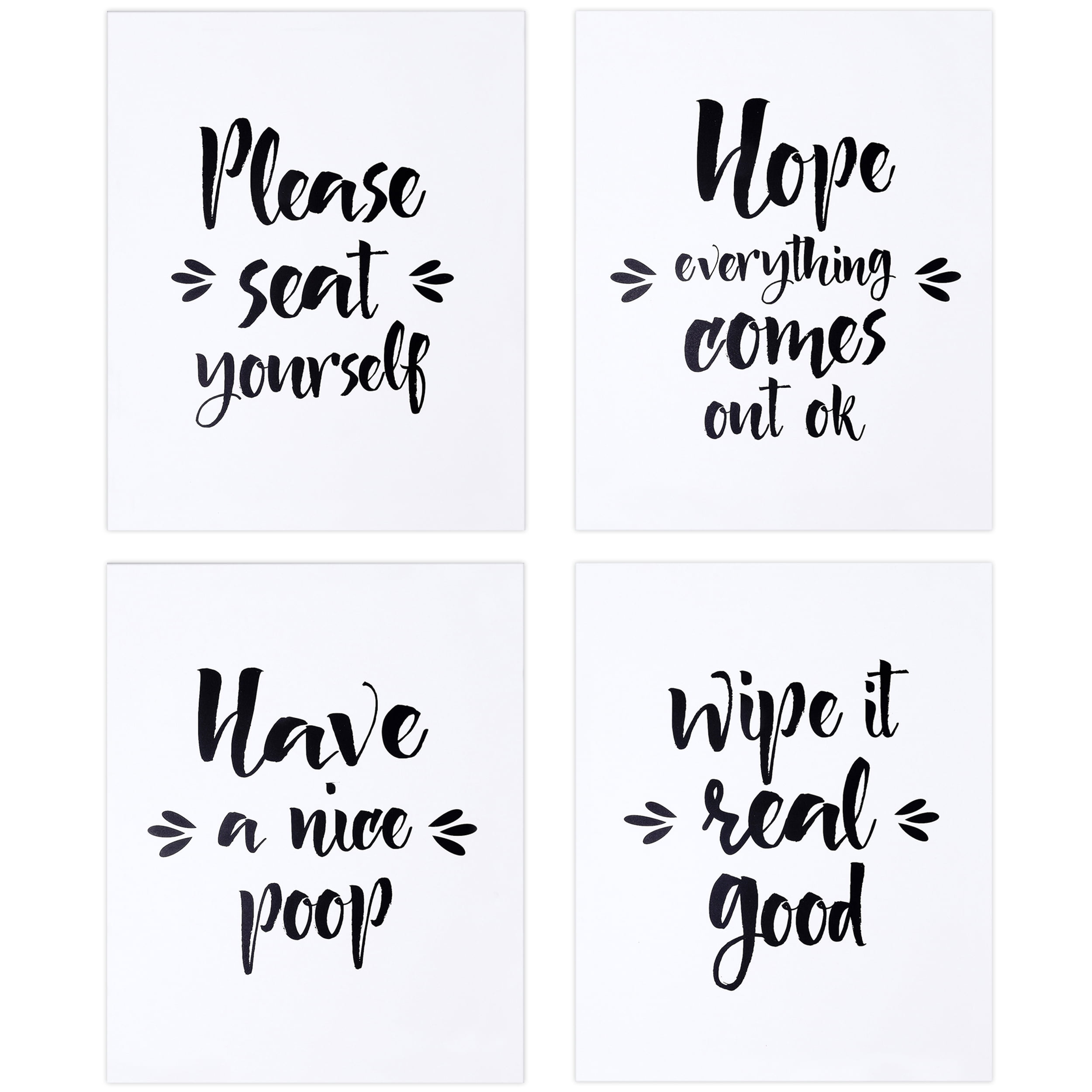 Palace Learning Bathroom Decor Funny Quotes and Sayings Wall Art Prints Set of 9 