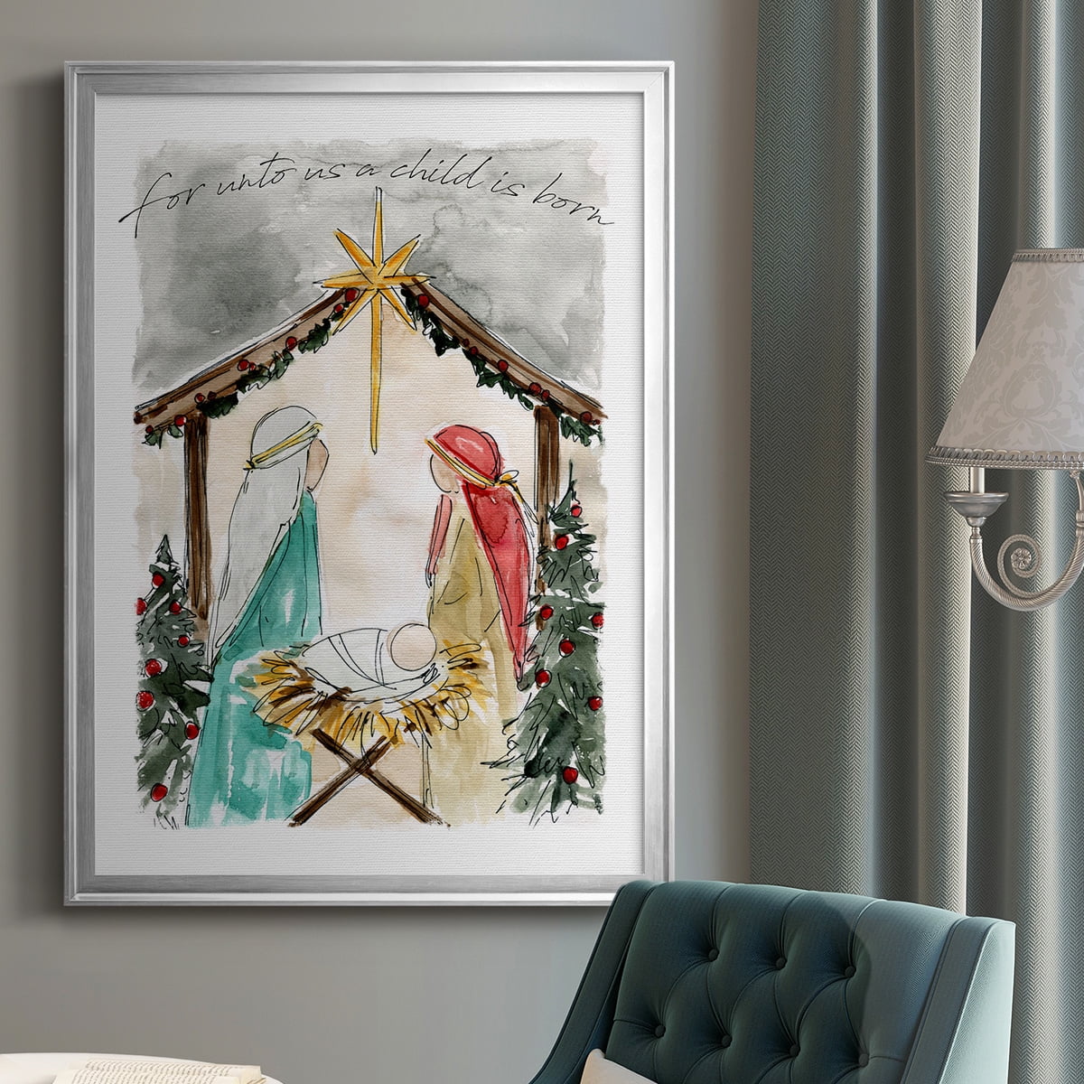 Unto Us A Child is Born Premium Classic Framed Print - Ready to Hang