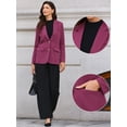 thumbnail image 2 of DARING DIVA Women's Business Casual Single Breasted Jacket Office Suit L Purple, 2 of 6