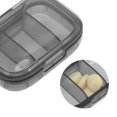 thumbnail image 3 of Unique Bargains 1 Pc Pill Case 3 Grid Portable Pill Box Clear Black, 3 of 6