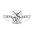 thumbnail image 2 of 3.00Ct Elongated Cushion Cut Lab-Grown Diamond Engagement Ring, Hidden Halo & Pavé, 14K White Gold, 2 of 7