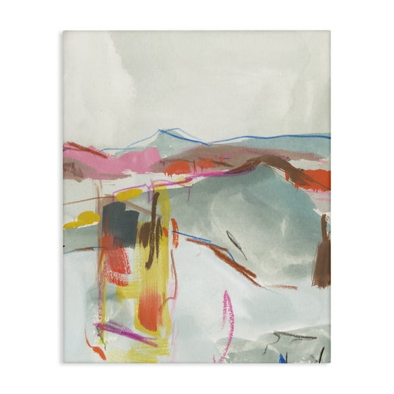 Stupell Industries Mountain Shape Impressions Abstract Painting Wrapped Canvas Art Print Wall Art, 16 x 20