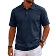 thumbnail image 2 of Zimjoy Men's Golf Polo Shirts Moisture Wicking Quick Dry Performance Short Sleeve Business Casual Shirt Stretch Athletic Fit Golf Polo Navy L, 2 of 9