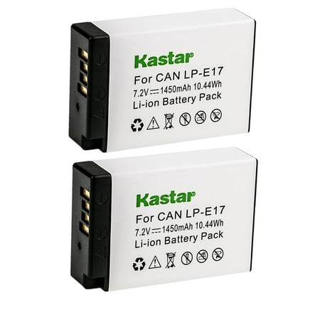 Kastar 2-Pack LP-E17 Battery 7.2V 1450mAh Replacement for Canon LP-E17 LP-E17H, 9967B02 Battery, Canon BG-E18, BG-E18 IR Battery Grip, Canon EOS 750D, EOS 760D, EOS 800D, EOS 850D, EOS 8000D Camera