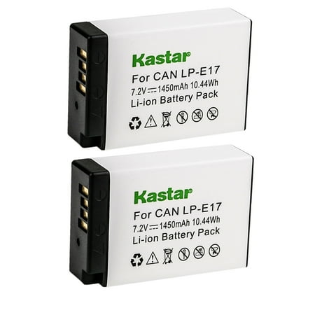 Kastar 2-Pack LP-E17 Battery 7.2V 1450mAh Replacement for Canon LP-E17 LP-E17H 9967B02 Battery Canon BG-E18 BG-E18 IR Battery Grip Canon EOS 750D EOS 760D EOS 800D EOS 850D EOS 8000D Camera