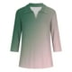 thumbnail image 5 of mfyjkho Tops De Gimnasio Para Mujer, Camiseta De Mujer Con Cuello En V, Solapa Y Manga 3/4 A Juego Tops De Gimnasio Para Mujer Xl, 5 of 5
