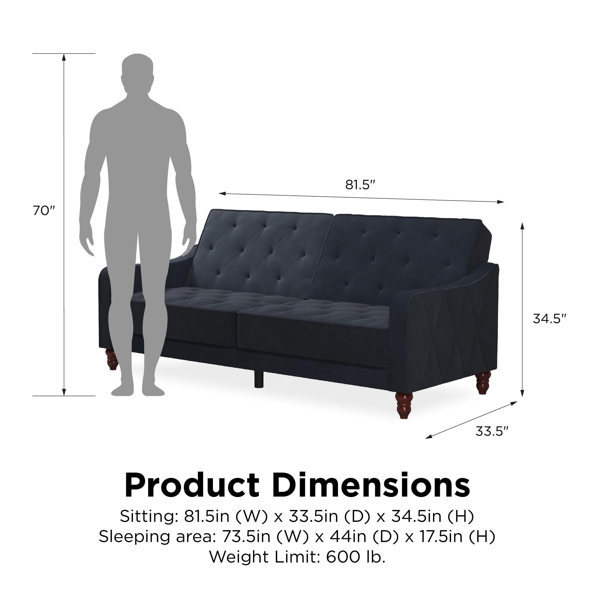 Novogratz vintage tufted 2024 split back futon