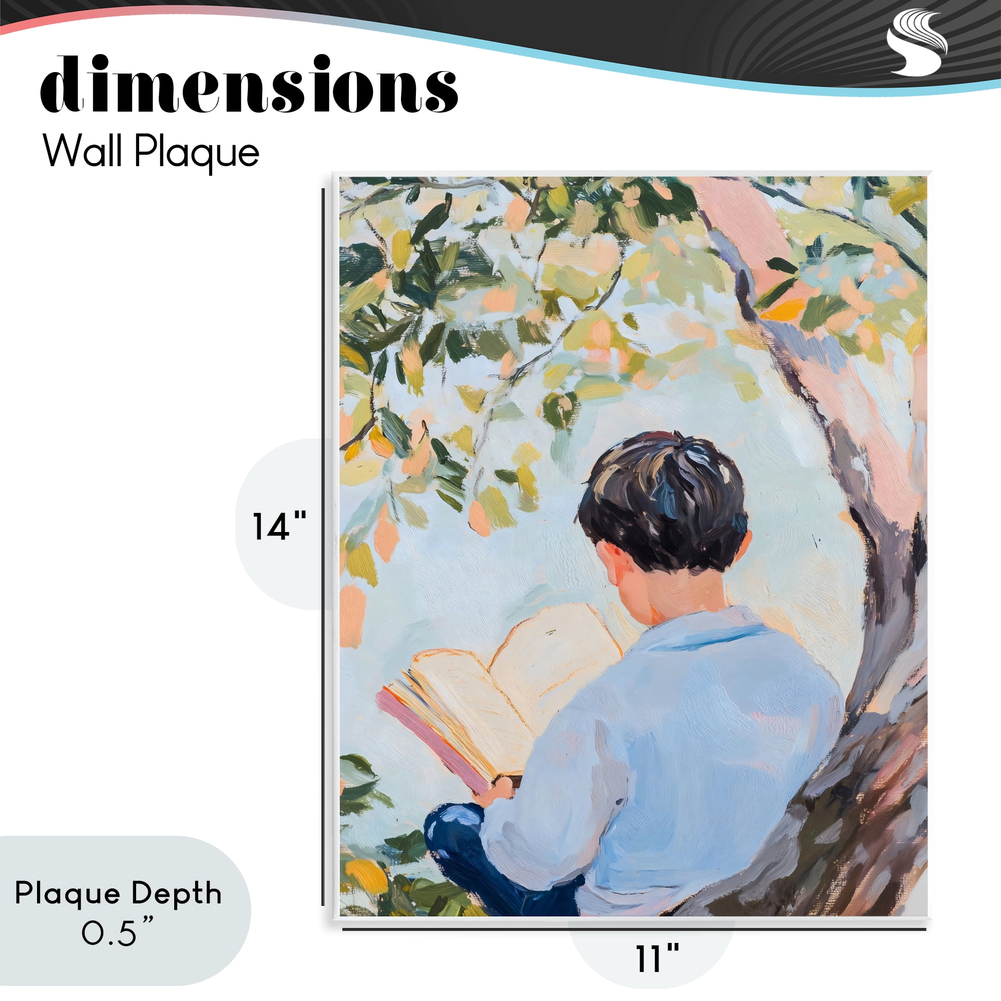 Stupell Industries Boy Reading in Nature Wall Plaque Art, design by The Prints Vibe