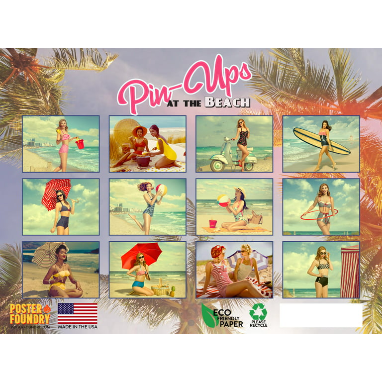 Pin Up Calendar - Adult Calendar - Bikini Calendar - Calendars 2023 - 2024  Wall Calendars - Retro Pin ups 16 Month Wall Calendars by Avonside