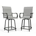 thumbnail image 4 of MRUAKA Outdoor Swivel Bar Stool Collection Kids High Back Weather-Resistant - Set of 2, Light Gray, 4 of 7