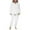 White, variant on cfhntfmh Womens Plush Pajama Sets Soft Long Sleeve Winter Fleece Pullovers Homewear Pants Sets 2 Piece Lounge Sleepwear