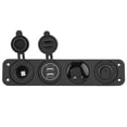 thumbnail image 5 of 4-in-1 On/Off Toggle Switch Panel Dual USB Charger Voltmeter for Car Boat Marine Truck Blue, 5 of 5