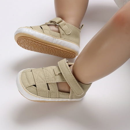 

LYCAQL Baby Shoes Summer Children Toddler Shoes Boys and Girls Sandals Hollow Upper Design Breathable and Baby Size 3 Sandals (Khaki 4 )