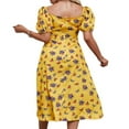 thumbnail image 4 of Robe Midi Florale à Manches Courtes à Manches Courtes pour Femmes Flowy A Line Long Dress, 4 of 7
