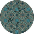thumbnail image 1 of Ahgly Company Tapis d'Intérieur Lavables en Machine, Ronds, Transitionnels, Verts, 4' Ronds, 1 of 7