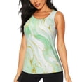 thumbnail image 1 of Fotbe Green And Gold Abstract Marble Blusas Sin Mangas para Mujer – Estilo Casual, Corte Suelto, Slim-Fit, Cuello Redondo Deportivo, Tops de Verano para Gimnasio y Yoga-Large, 1 of 7