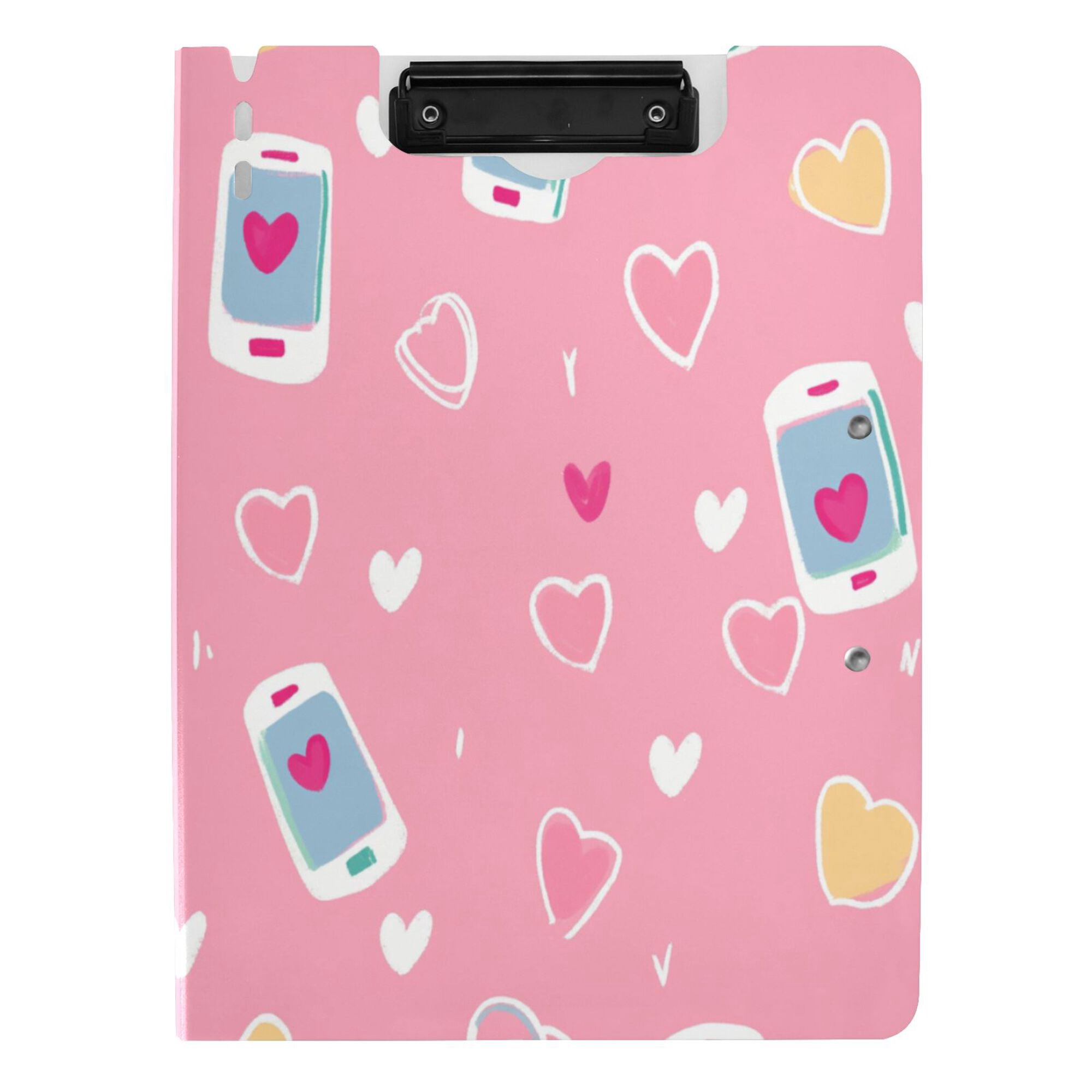FORMRS A4 Clipboard Folder with Pen Holder Horizontal Foldable School Office Binder, Love Connection