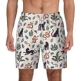 thumbnail image 2 of Goofa Black Cat And Snake Printed Men's Swim Trunks Board Shorts Quick Dry Mens Swimming Trunks with Compression Liner,Breathable Fit Hawaii Beach Shorts-Small, 2 of 9