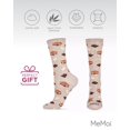 thumbnail image 6 of MeMoi I'd Like S'more Please Bamboo Blend Crew Socks - Womens - Female, 9-11, Hemp Heather, 6 of 7