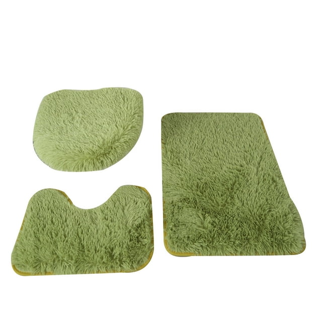 Penkiiy Bathroom Rugs Set 3 Piece Solid Bathroom Rugs Set Bathroom Mats Sets 3 Piece Non Slip Washable Bath Toilet Rug Mat Set Bathroom Accessories