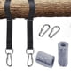 thumbnail image 1 of Kit de arnés de suspensión para hamaca, accesorio de columpio con 2 mosquetones resistentes, anillos en D, bolsa de almacenamiento y almohadilla de protección para árboles (soporta hasta 550 kg), 1 of 5