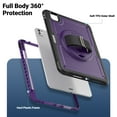 thumbnail image 2 of Allytechgroup iPad Pro 11 inch 2024 Case M4, Rotating Kickstand Shockproof Hand Strap + Shoulder Strap Drop Protection Rugged Case for Apple iPad Pro 11 Inch 2024, Purple, 2 of 12