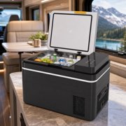 TABU 38QT(35L) Electric Cooler,12V Portable Car Refrigerator with Dual Zone,Independent Temperature Control,Black