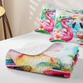 thumbnail image 4 of Erosebridal Coastal Flamingo Twin Quilt Set, Ocean Animal Twin Coverlet Set, Polka Dots Reversible 2pcs, 1 Bedspread and 1 Pillowcase, 4 of 7