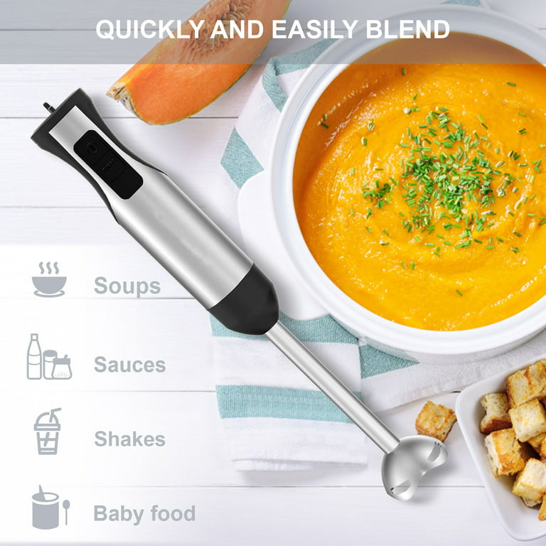 Acekool 5-in-1 Immersion Electric Hand Blender, Handheld Stick Mixer with Chopper Bowl, Milk Frother, Egg Whisk, 20 oz Beaker, Size: 16.18 x 12.28 x