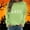 Green women halloween sweatshirt a1, variant on BRELIL Women Halloween Long Sleeve Pullover Crew Neck Casual Graphic Sweatshirt Fall Outfit Solid Basic Top, Army Green L